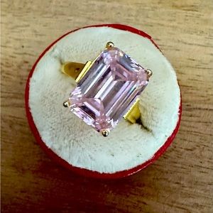 Big pink stone cocktail ring